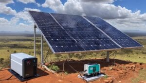 Charging inverter solar with electricity in kenya
