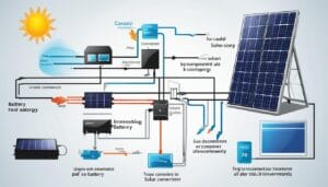 Solar panel to battery & inverter connection guide
