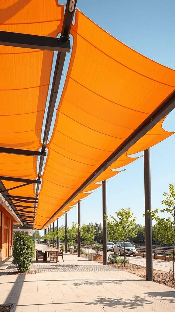 Solar pergolas combining shade structures with energy production 1751725723
