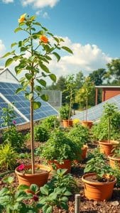 Solar-powered community gardens: shared resources