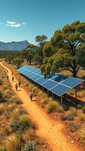 Wildlife corridor design around solar installations