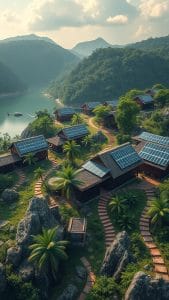 Eco-tourism resorts with solar microgrids